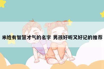 米姓有智慧才气的名字 男孩好听又好记的推荐