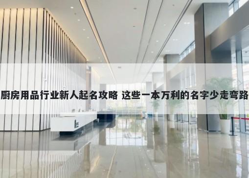 厨房用品行业新人起名攻略 这些一本万利的名字少走弯路