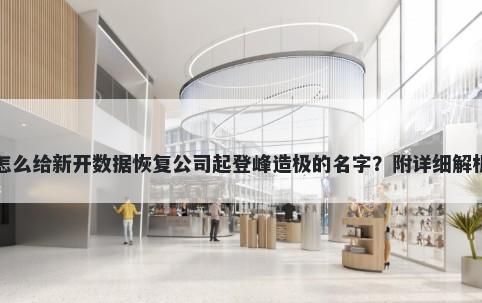 怎么给新开数据恢复公司起登峰造极的名字？附详细解析