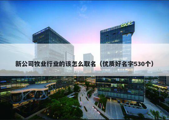 新公司牧业行业的该怎么取名（优质好名字530个）
