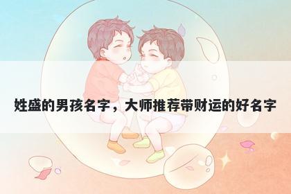 姓盛的男孩名字，大师推荐带财运的好名字