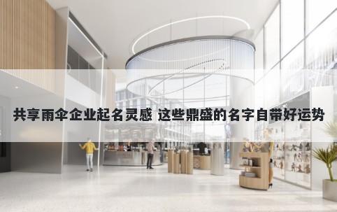 共享雨伞企业起名灵感 这些鼎盛的名字自带好运势