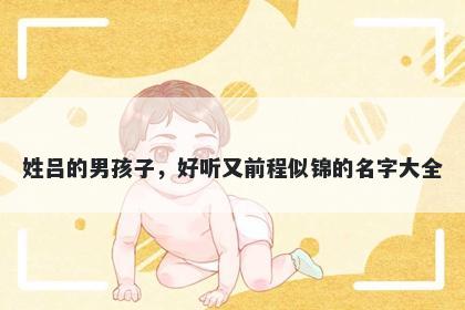 姓吕的男孩子，好听又前程似锦的名字大全