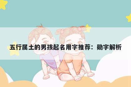 五行属土的男孩起名用字推荐：勋字解析