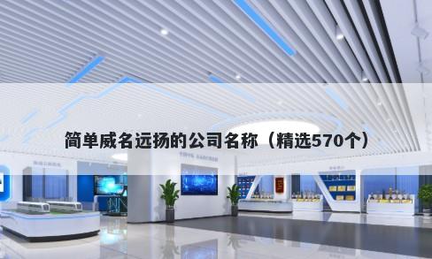 简单威名远扬的公司名称（精选570个）