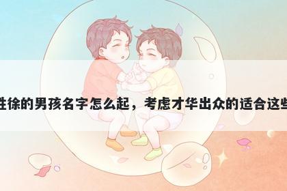 姓徐的男孩名字怎么起，考虑才华出众的适合这些