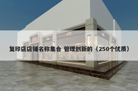 复印店店铺名称集合 管理创新的（250个优质）