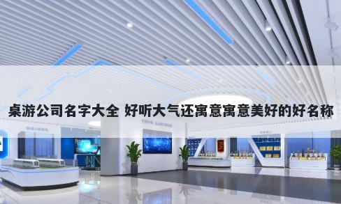 桌游公司名字大全 好听大气还寓意寓意美好的好名称