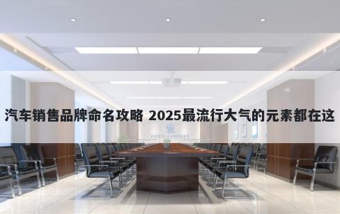 汽车销售品牌命名攻略 2025最流行大气的元素都在这