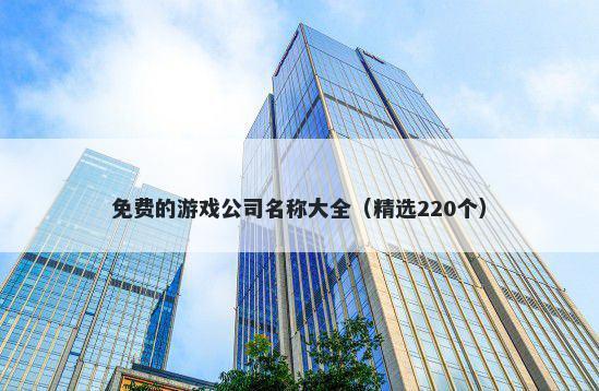 免费的游戏公司名称大全（精选220个）