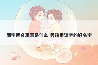 简字起名寓意是什么 男孩用该字的好名字