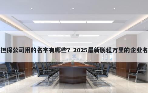 适合担保公司用的名字有哪些？2025最新鹏程万里的企业名解析