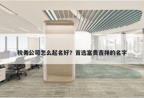 税务公司怎么起名好？首选富贵吉祥的名字