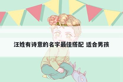 汪姓有诗意的名字最佳搭配 适合男孩