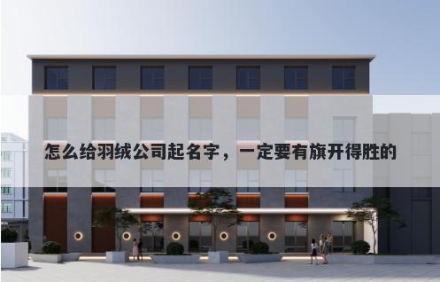 怎么给羽绒公司起名字，一定要有旗开得胜的