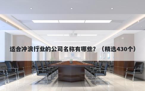 适合冲浪行业的公司名称有哪些？（精选430个）