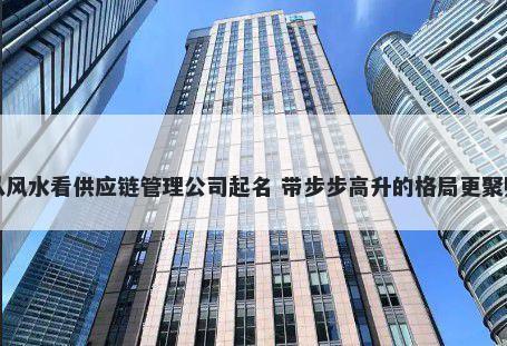 从风水看供应链管理公司起名 带步步高升的格局更聚财