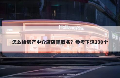 怎么给房产中介店店铺取名？参考下这230个