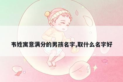 韦姓寓意满分的男孩名字,取什么名字好