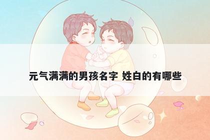 元气满满的男孩名字 姓白的有哪些