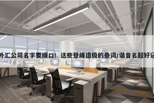 外汇公司名字要顺口！这些登峰造极的叠词/谐音名超好记