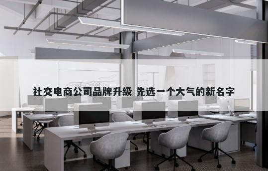 社交电商公司品牌升级 先选一个大气的新名字