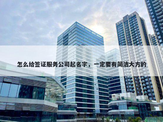 怎么给签证服务公司起名字，一定要有简洁大方的