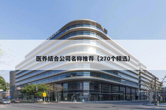 医养结合公司名称推荐（270个精选）