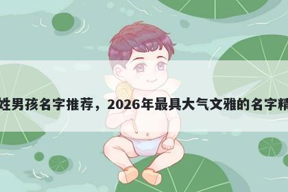 麻姓男孩名字推荐，2026年最具大气文雅的名字精选