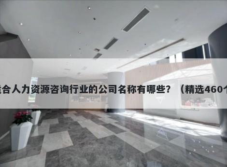 适合人力资源咨询行业的公司名称有哪些？（精选460个）