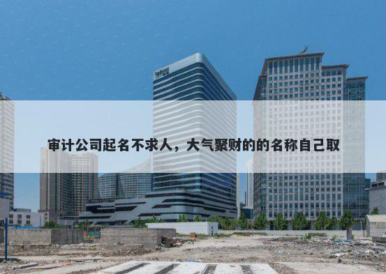 审计公司起名不求人,大气聚财的的名称自己取