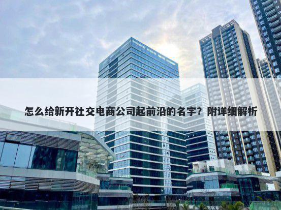 怎么给新开社交电商公司起前沿的名字？附详细解析
