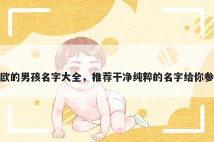 姓欧的男孩名字大全，推荐干净纯粹的名字给你参考