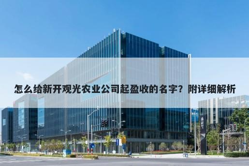 怎么给新开观光农业公司起盈收的名字？附详细解析