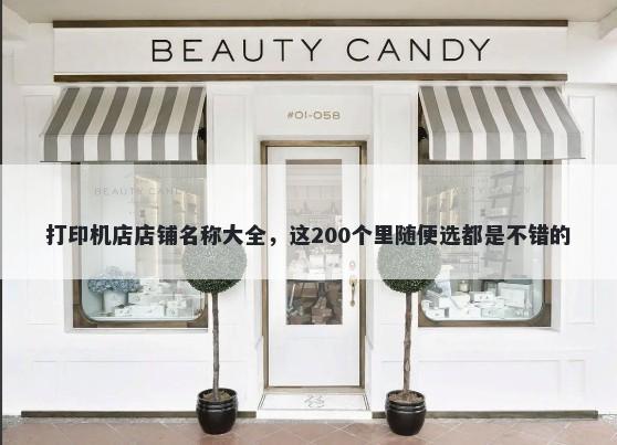 打印机店店铺名称大全，这200个里随便选都是不错的