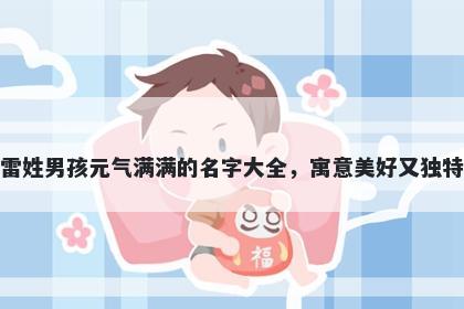 雷姓男孩元气满满的名字大全，寓意美好又独特