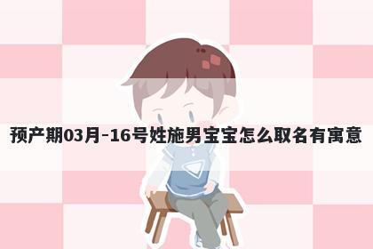 预产期03月-16号姓施男宝宝怎么取名有寓意