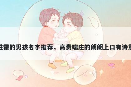 姓霍的男孩名字推荐，高贵端庄的朗朗上口有诗意