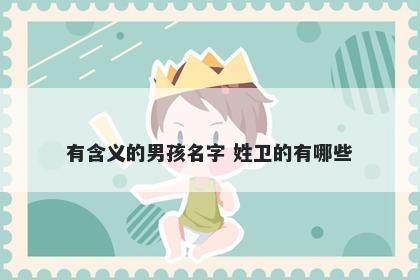 有含义的男孩名字 姓卫的有哪些