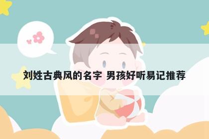 刘姓古典风的名字 男孩好听易记推荐