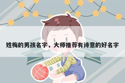 姓梅的男孩名字，大师推荐有诗意的好名字