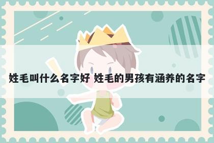 姓毛叫什么名字好 姓毛的男孩有涵养的名字