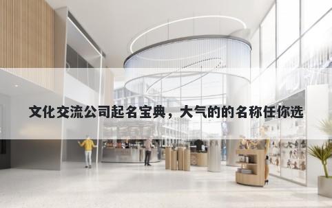 文化交流公司起名宝典，大气的的名称任你选