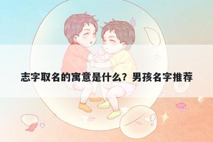 志字取名的寓意是什么？男孩名字推荐