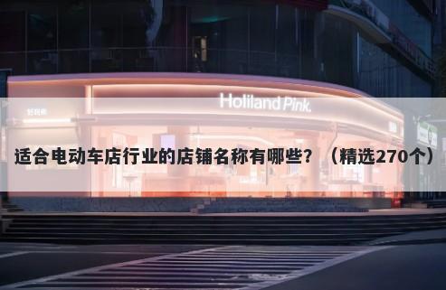 适合电动车店行业的店铺名称有哪些？（精选270个）