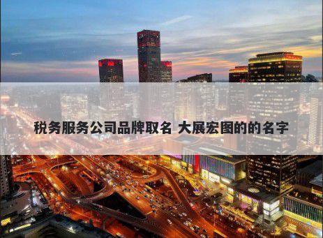 税务服务公司品牌取名 大展宏图的的名字