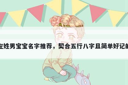 左姓男宝宝名字推荐，契合五行八字且简单好记的
