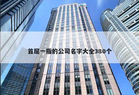 首屈一指的公司名字大全380个