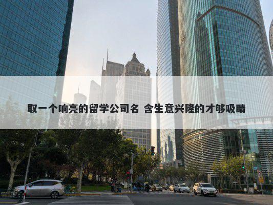 取一个响亮的留学公司名 含生意兴隆的才够吸睛
