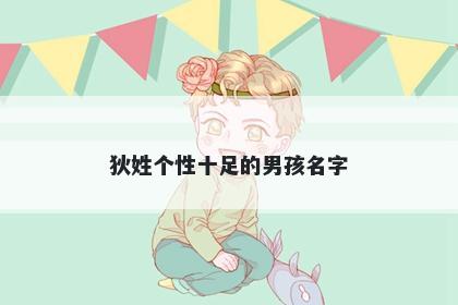 狄姓个性十足的男孩名字